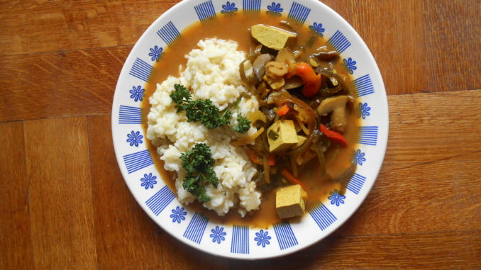 čína s rýží, veganské recepty / miluna